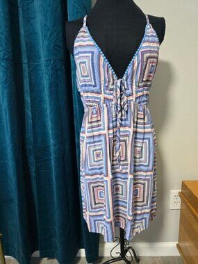 Multicolor Geometric Patterned Sun Dress Wild Fable‎ Size XXL